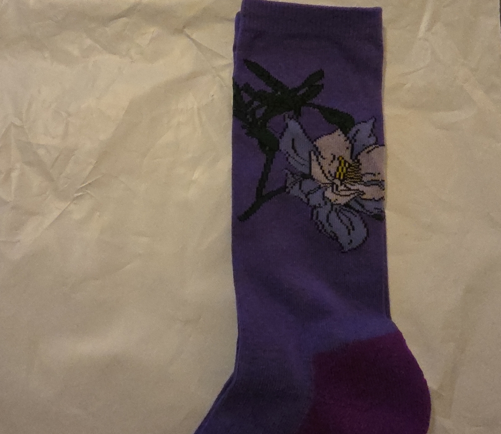 Purple Floral Casual Socks